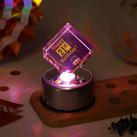 Happy Birthday Personalized LED Crystal Cube-image-6