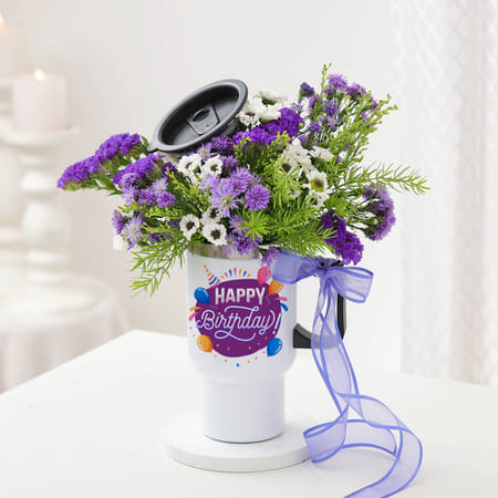Happy Birthday Personalized Travel Mug Arrangement-picture-37