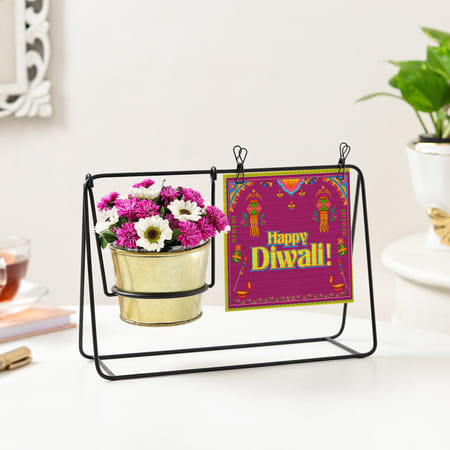 Happy Diwali Personalized Metal Planter-image-18