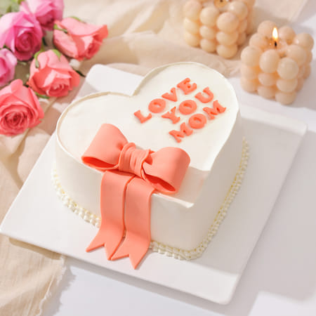Heartfelt Mother's Day Bow Cake (Half kg)-picture-39