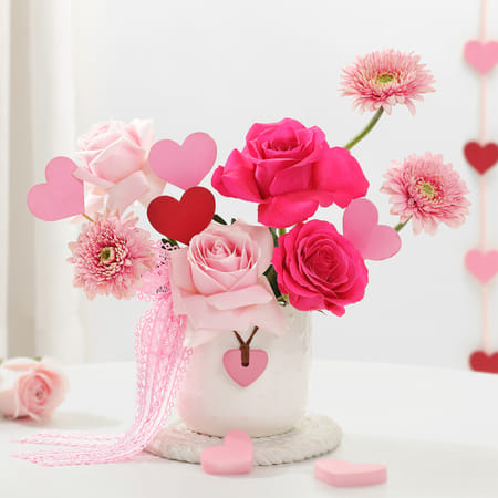 Heartfelt Valentines Day Pink Floral Arrangement-picture-25