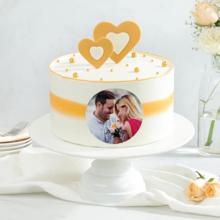 p hearts and pearls personalized photo cake 600 gm 271630 m