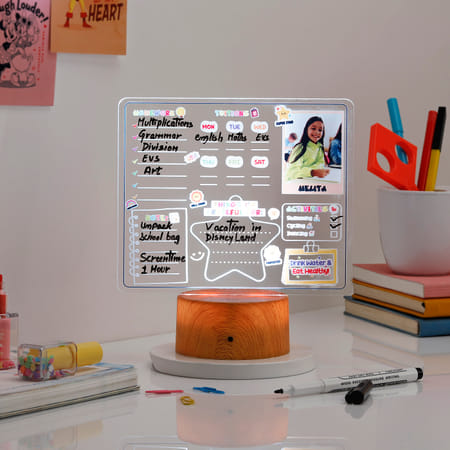 Kids Personalized Planner Brown Base LED Lamp-image-2