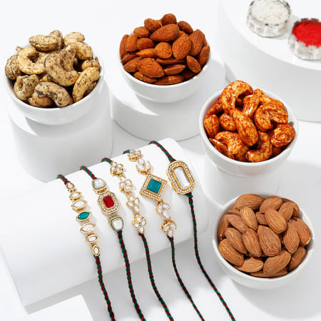 Kundan Rakhis With Dry Fruits-picture-12