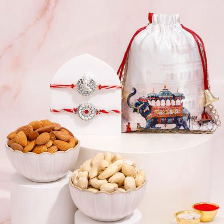Lord Ganesha Rakhi Combo With Gourmet Treats-picture-17