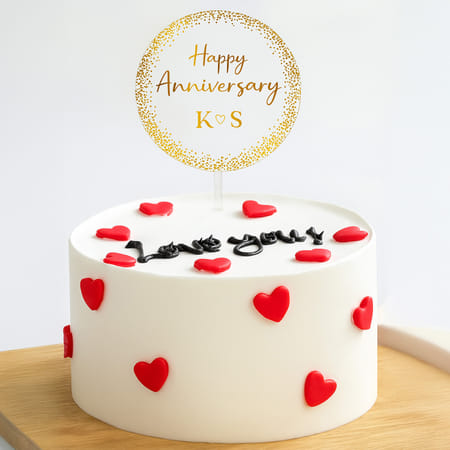 Love You Personalized Anniversary Cake-picture-24
