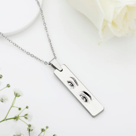 Loving Gaze Personalized Silver Pendant For Her-picture-19