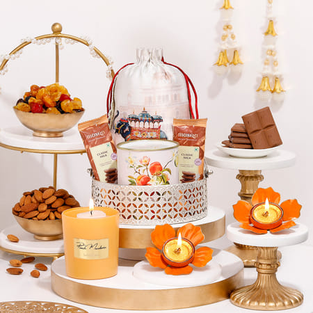 Luxury Diwali Hamper in Silver Plated Basket-picture-29