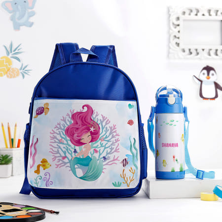 Mezmerizing Mermaid - Bag And Bottle Combo - Personalized - Blue-image-35