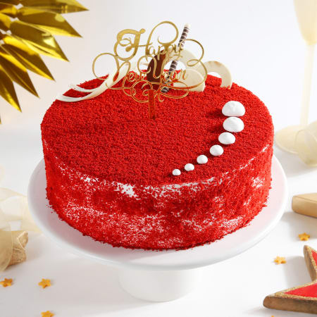 Order Flavourful New Year Poster Cake Online, Price Rs.895 | FlowerAura