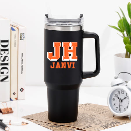 Modern Matte Personalized Black Tumbler-picture-22
