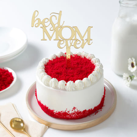Mother's Day Velvet Delight Mini Cake( 300 Gm)-image-5