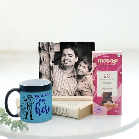 my hero personalized memories hamper for father