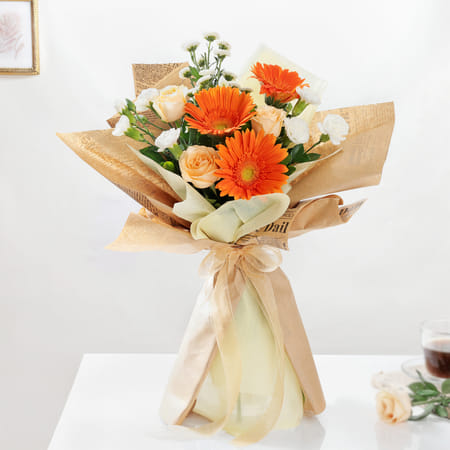 Orange Charm Multi-Flowers Bouquet-picture-23