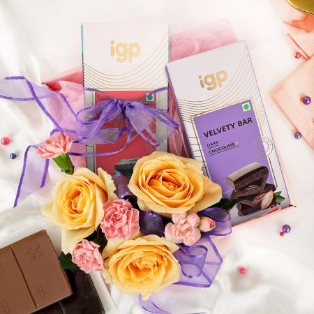 Chocolate Rose Gift Set - indi chocolate