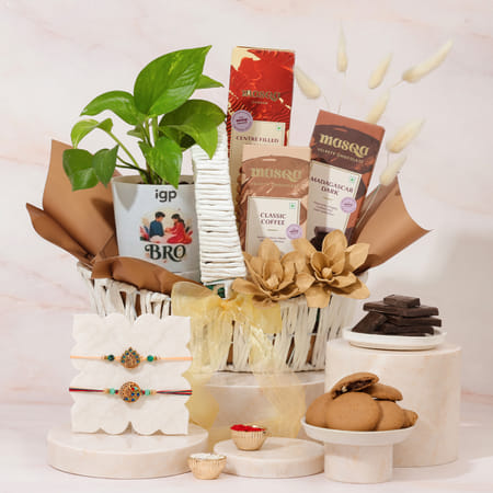 Peacock Rakhi And Chocolate Bliss Hamper-image-31