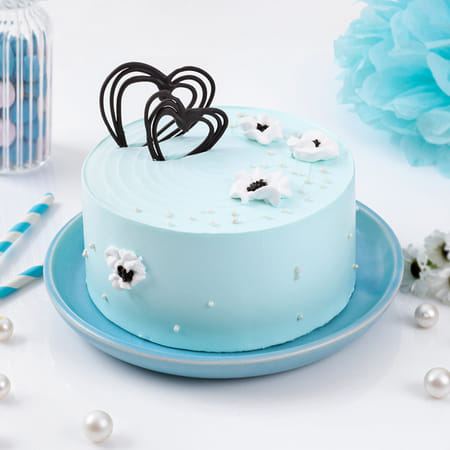 Pearly Blue Cream Cake-image-8