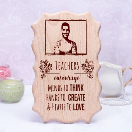 Personalised Wooden Frame with Photo for Teachers