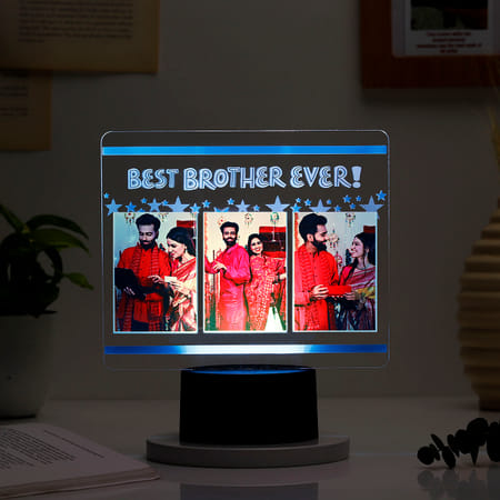 Personalized Best Brother Ever Black Base LED Lamp-picture-26