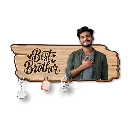 Personalized Best Brother Rakhi Key Holder-image-33