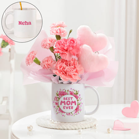 Personalized Best Mom Ever Floral Mug Arrangement-image-47