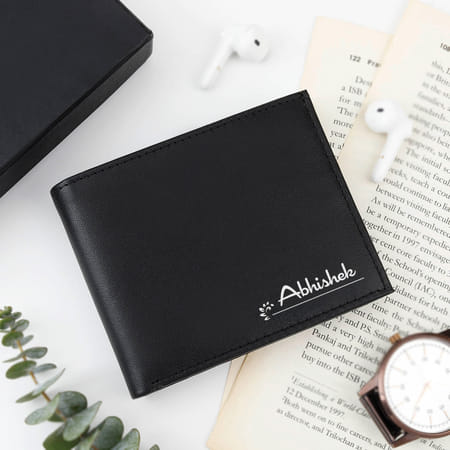 Personalized Black Leather Wallet for Men-image-4