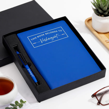 Personalized Blue Diary And Pen Combo-image-3
