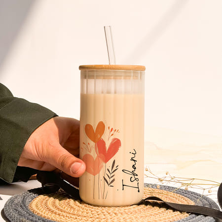 Personalized Boho Heart Frosted Sipper - 500 ML-picture-41