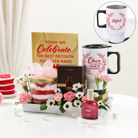 Personalized Cheers To Togetherness Anniversary Hamper-picture-15
