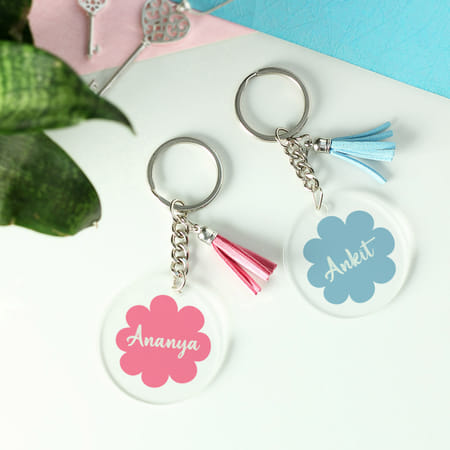 Personalized Couple's Pastel Keychains - Set Of 2-picture-31