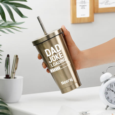 Personalized Dad Joke Loading Gold Tumbler-picture-29