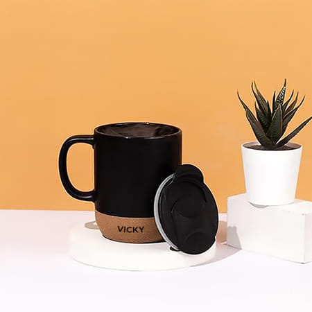 Personalized Father's Day Black Mug With Cork Base-picture-14