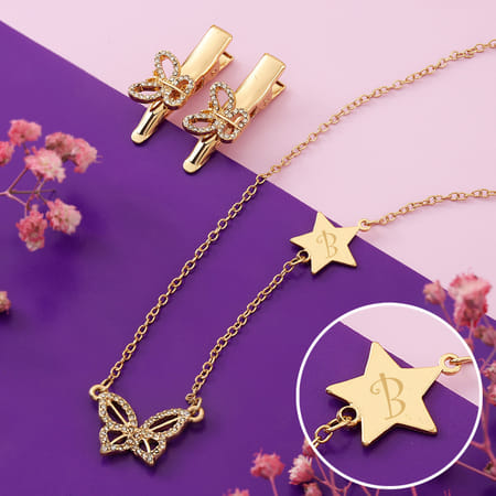 Personalized Girls Butterfly Pendant Set-image-37