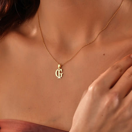 Personalized Gold Double Letter Pendant Necklace For Women-picture-31
