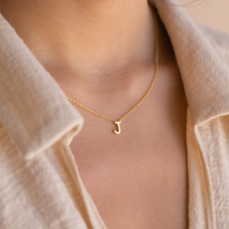 Personalized Gold Initial Pendant Necklace For Women-picture-23