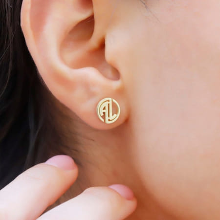 Personalized Gold Stud Earrings For Women-picture-15