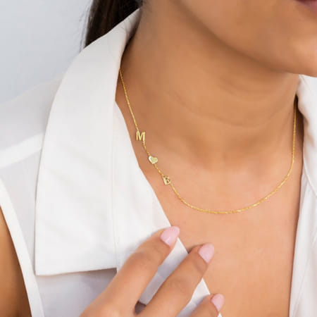 Personalized Gold Two Initials Necklace For Women-picture-28