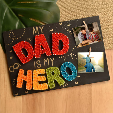 Personalized Hero Dad Polaroids String Art Frame-picture-36