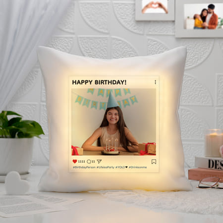 personalized instaglow birthday led cushion