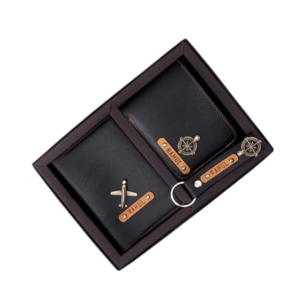 Personalized Jet Setter PU Leather Wallet Jet - Black-image-6