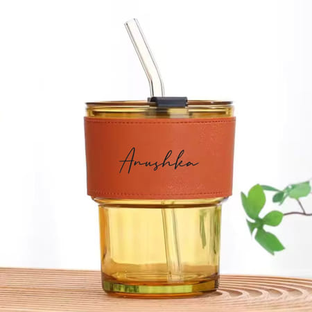 Personalized Leather Sleeve Coffee Tumbler-picture-28