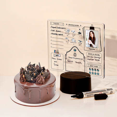 Personalized LED Journal Lamp And Chocolate Hazelnut Cake Combo-picture-11