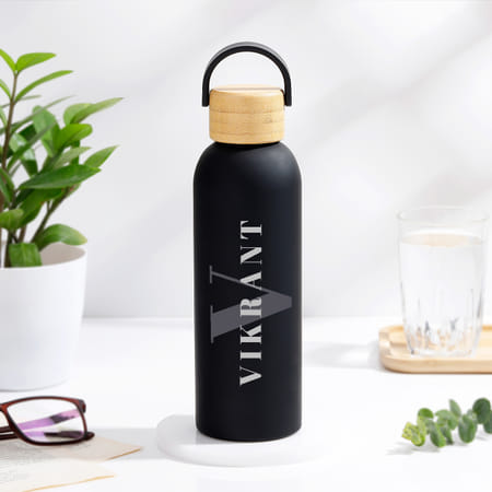 Personalized Matte Black Father's Day Water Bottle-image-22