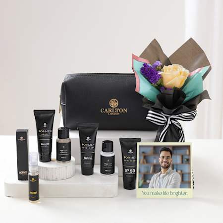 Personalized Men's Personal Care Kit And Bouquet Combo-picture-25