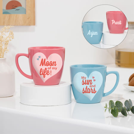 Personalized Moon And Sun Tea Cups For Couples - Set Of 2-picture-10