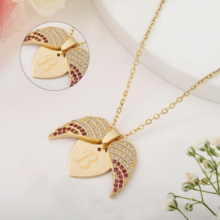 Buy the 14K Yellow Gold Open Heart Cupid Cherub Angel Pendant Necklace 1.7g  | GoodwillFinds