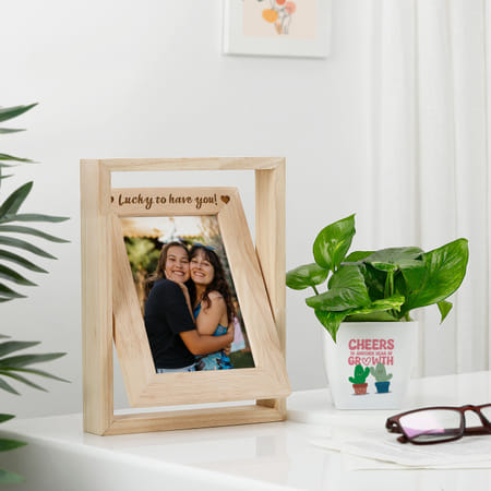 Personalized Photo Frame And Money Plant Combo-picture-24