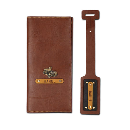 Personalized PU Leather Travel Folder And Luggage Tag Combo-picture-13