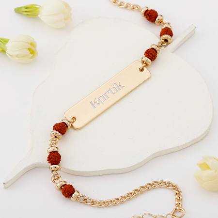Personalized Rudraksha Bracelet Rakhi