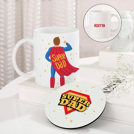Personalized Super Dad Mug And Coaster-picture-26